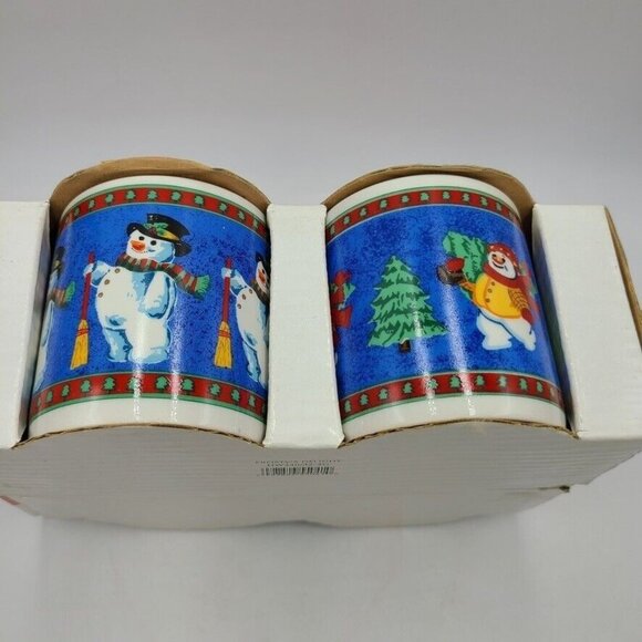 Vintage Majesticware Holiday Coffee Mug Snowman Christmas Frosty 12 oz Set 4 - Picture 6 of 6